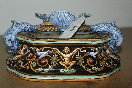 Gien faience inkstand(-)